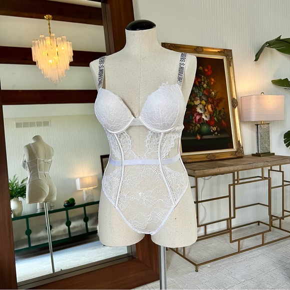 Teddies | Bombshell Lace Teddy Coconut White | Victoria's Secret Size- XS - Picture 7 of 9